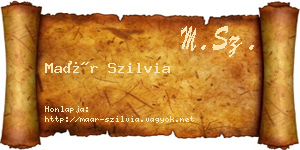 Maár Szilvia névjegykártya