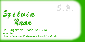szilvia maar business card