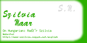 szilvia maar business card